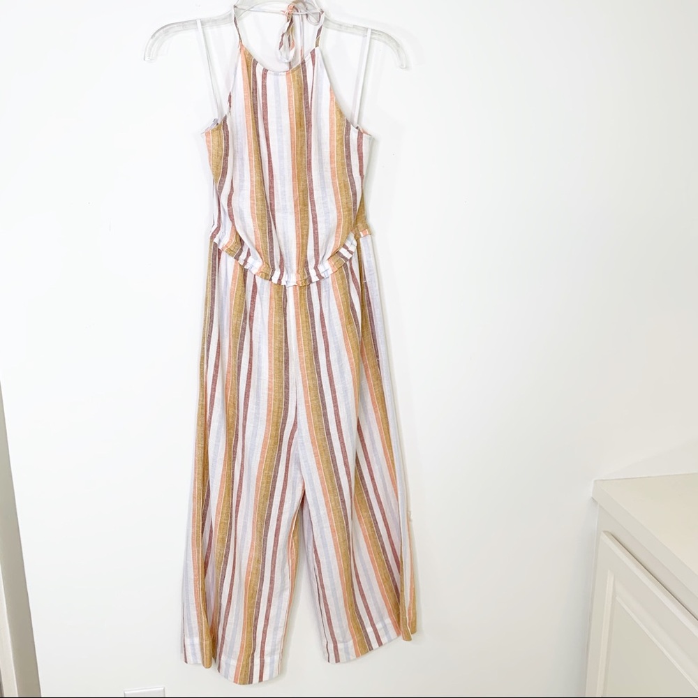 Anthropologie Cloth & Stone Striped Linen Jumpsuit - Picture 10 of 12